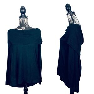 Express black off shoulder lightweight knit oversized sweater size large
